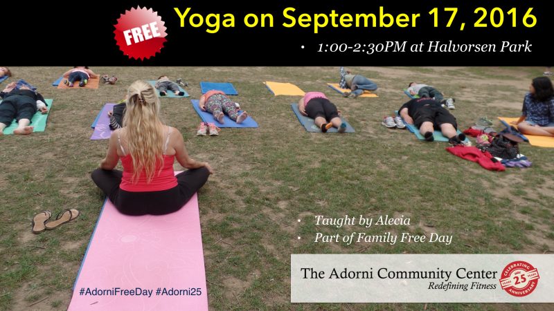 Free Yoga Class on Family Free Day on Sept 17 – Childcare Available