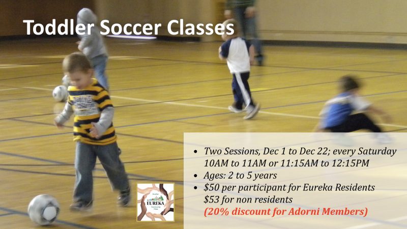 Two Toddler Soccer Classes Return Dec 1